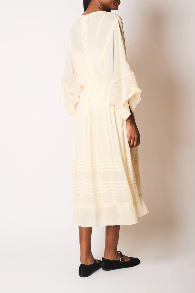 Faune Dahlia Crepe Maxi Dress in Cream
