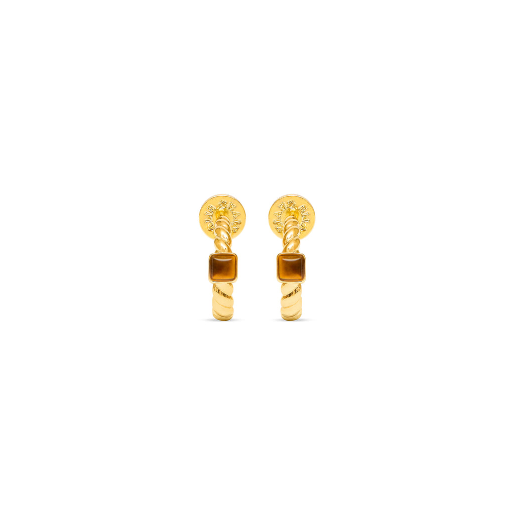 Talis Chains Everyday Twist Hoops in Tigers Eye