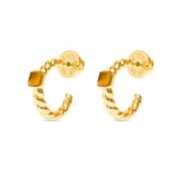 Talis Chains Everyday Twist Hoops in Tigers Eye