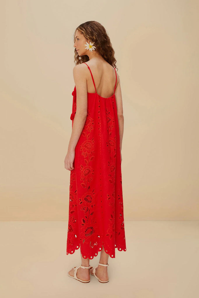 Farm Rio Richelieu Maxi Dress in Red