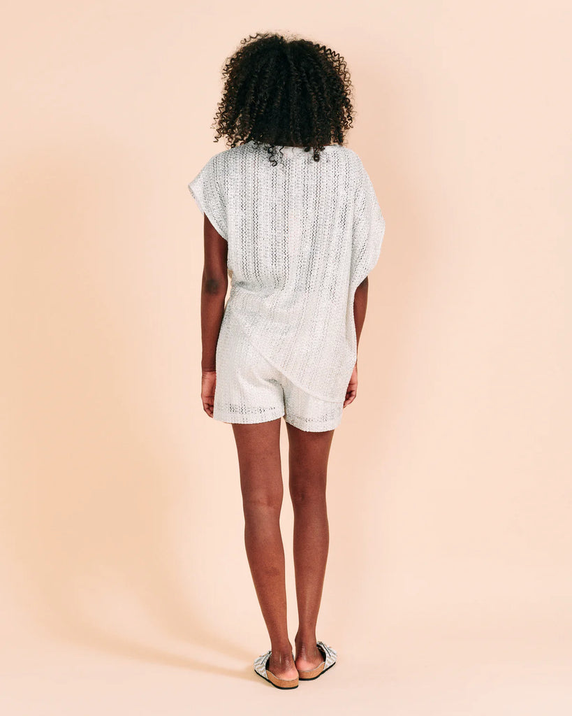 Valerie Khalfon Shawn Shorts in Silver