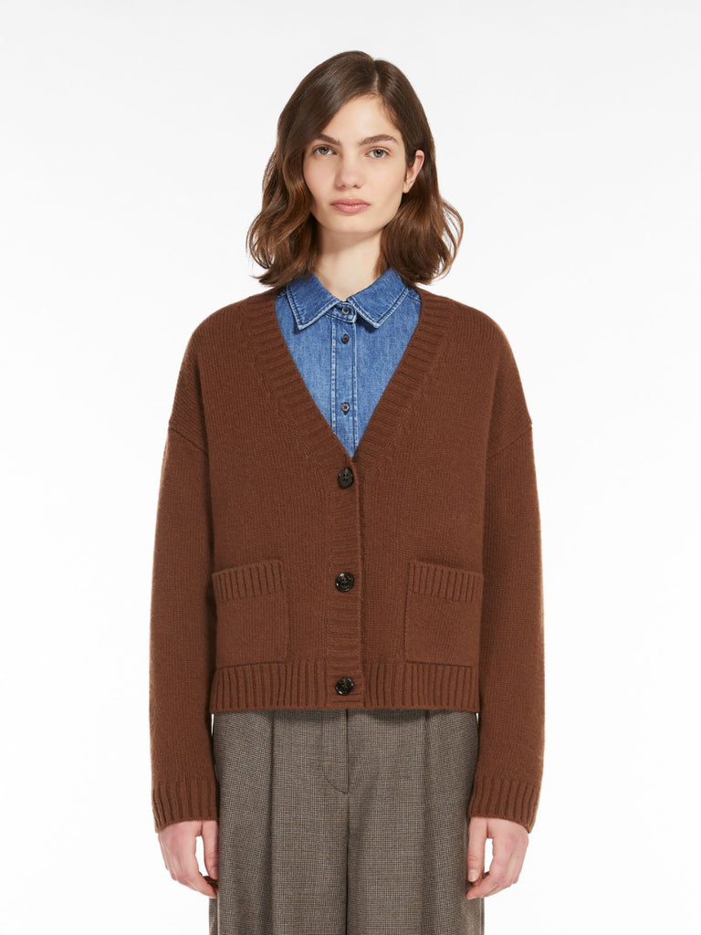 Maxmara Weekend Arad Wool Cardigan in Tobacco