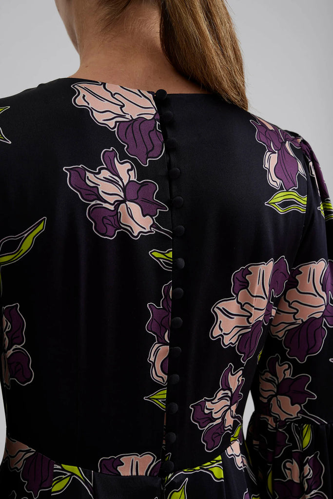 Malina Jasmine Ruffle Mini Dress in Black