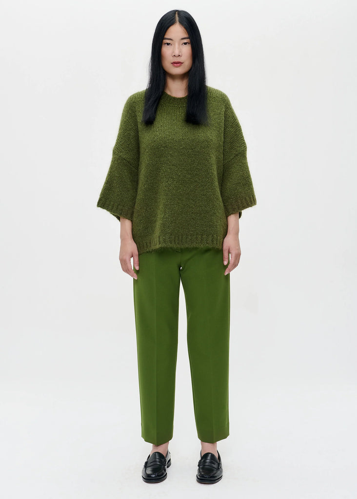Zenggi Relaxed Round Neck in Green Haze