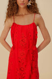 Farm Rio Richelieu Maxi Dress in Red