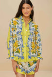 Farm Rio Sicily Scarf Shirt in Off White