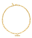 Talis Chains T Bar Pendant On Link Chain in Gold