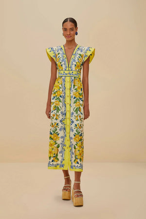 Farm Rio Sicily Scarf Maxi Dress in Off White