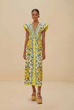 Farm Rio Sicily Scarf Maxi Dress in Off White