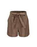 Lilly Pilly Amelia Linen Shorts in Dark Earth
