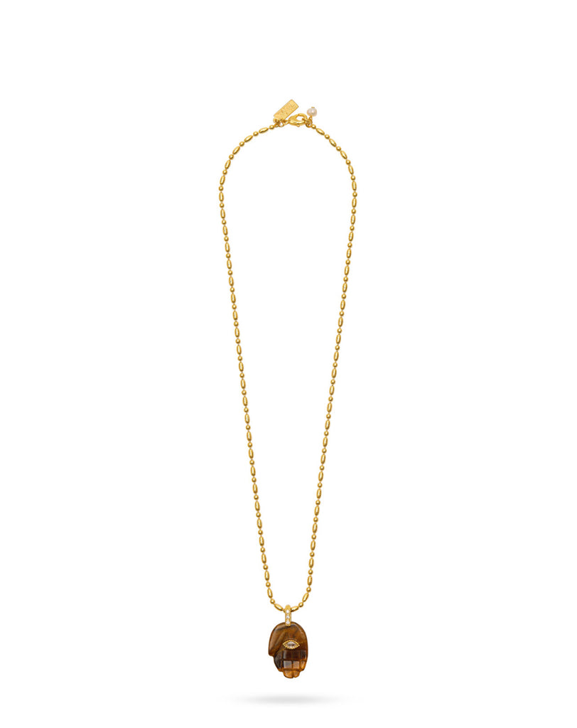 Talis Chains Hamsa Pendant in Tigers Eye