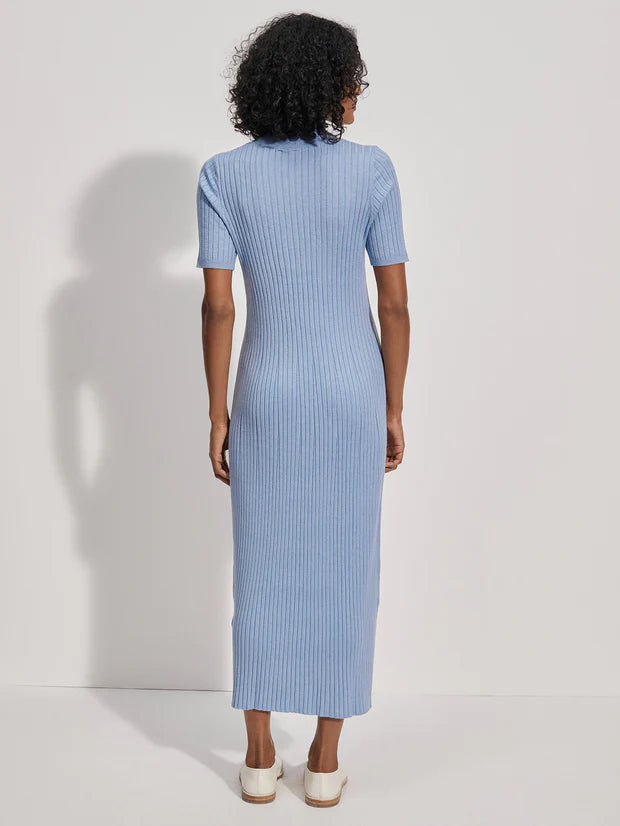 Varley Maeve Rib Dress in Ashley Blue