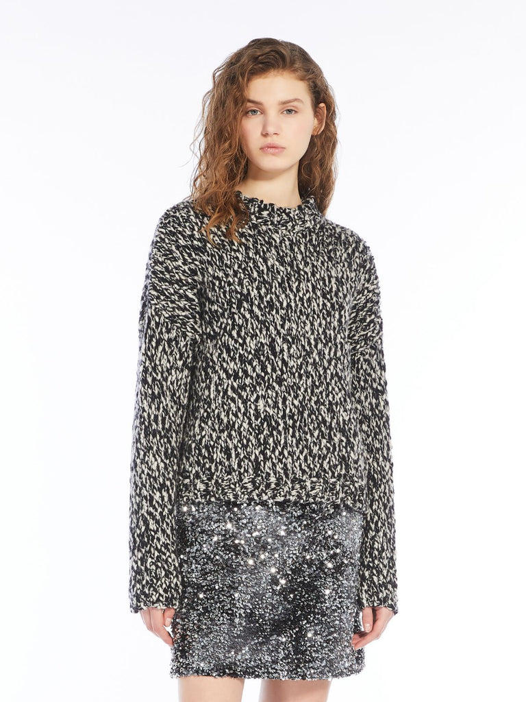 Maxmara Weekend Crine Wool Marl Knit in Black