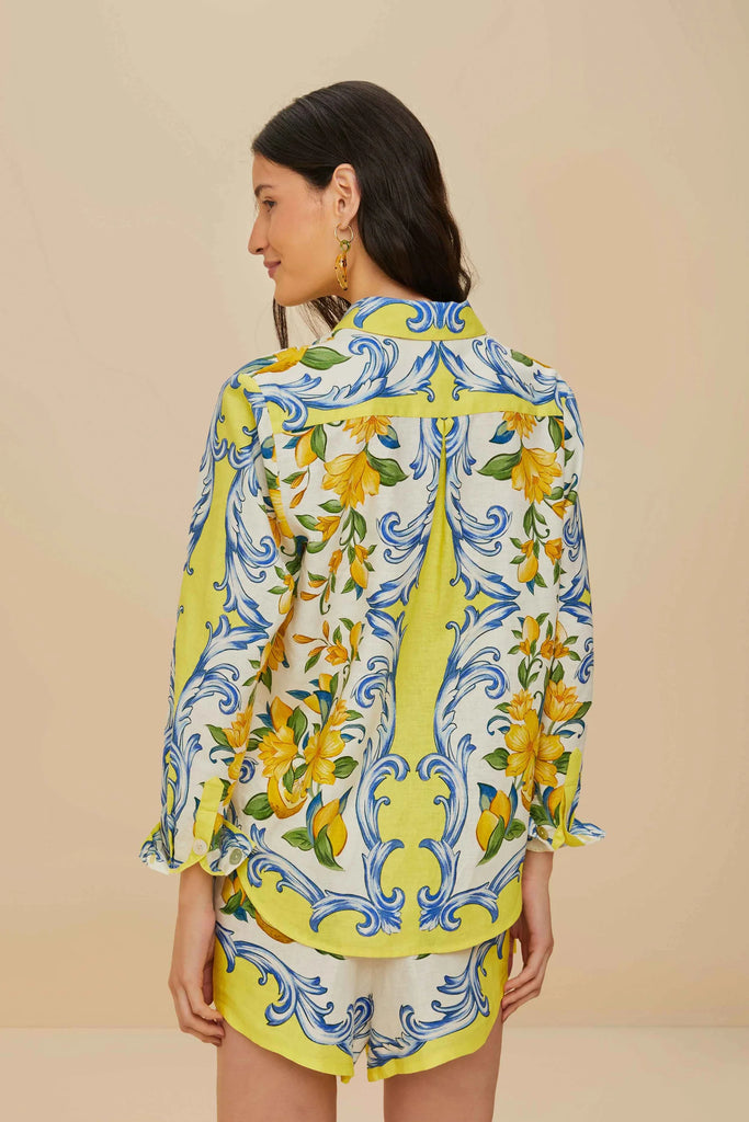 Farm Rio Sicily Scarf Shirt in Off White