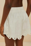 Farm Rio Flowers Richelieu Shorts in Off White