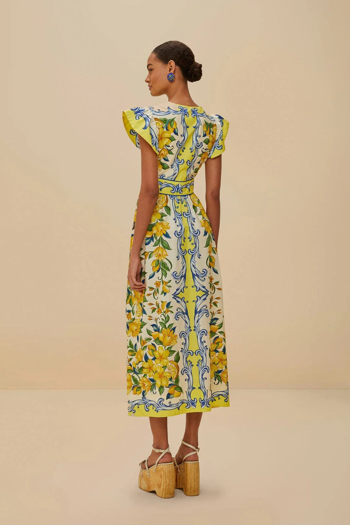 Farm Rio Sicily Scarf Maxi Dress in Off White