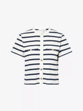 Frame The Jersey Stripe Tee in White Blue