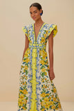 Farm Rio Sicily Scarf Maxi Dress in Off White