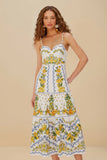 Farm Rio Sicily Midi Dress in Off White