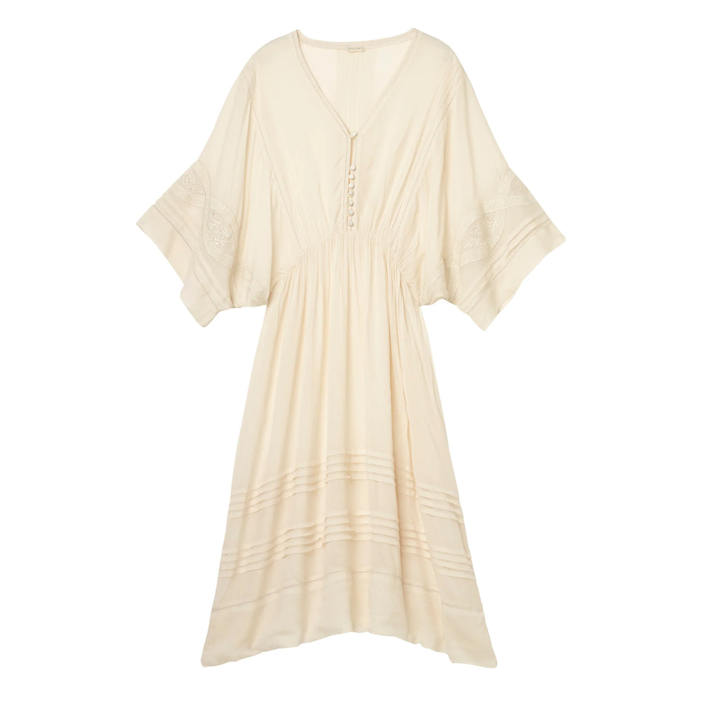 Faune Dahlia Crepe Maxi Dress in Cream