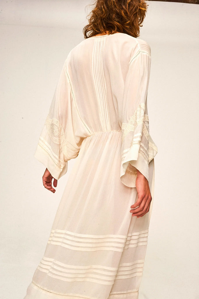 Faune Dahlia Crepe Maxi Dress in Cream