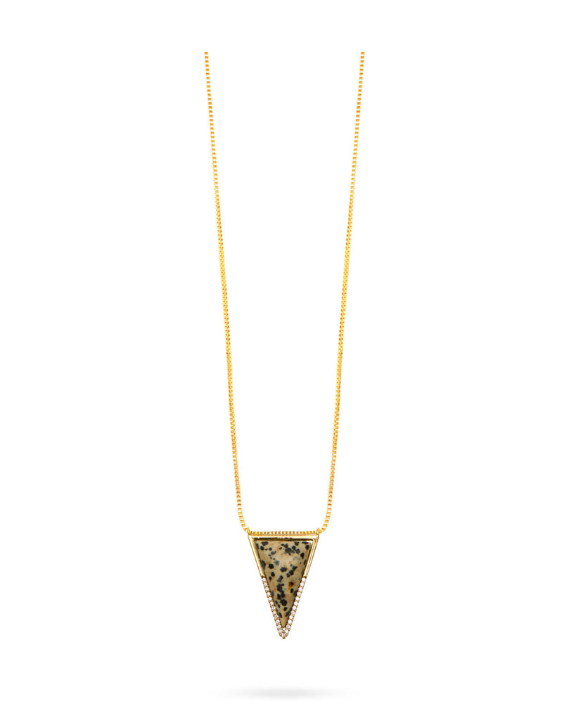 Talis Chains Triangle Pendant in Dalmation Jasper