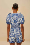 Farm Rio Shell Garden Romper in Blue