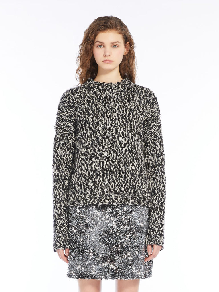 Maxmara Weekend Crine Wool Marl Knit in Black