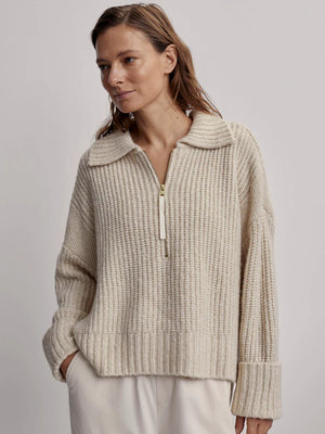 Varley Amelia Half Zip in Birch