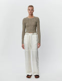 Day Birger Et Mikkelson Dina High Shine Trousers in Vanilla