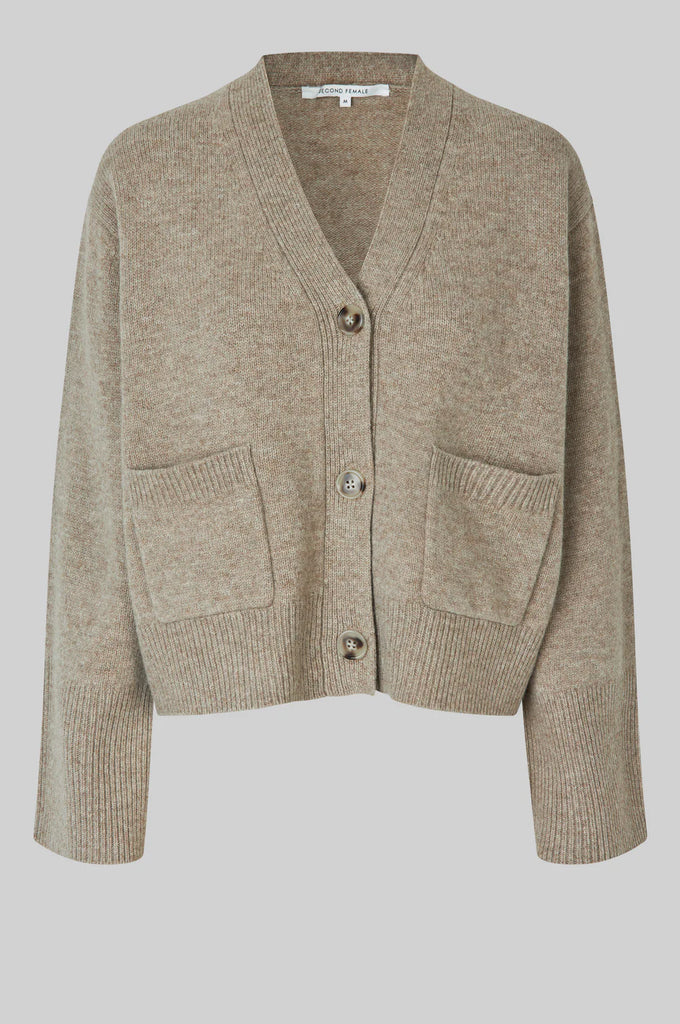 Second Female Alpha Knit Cardi in Beige