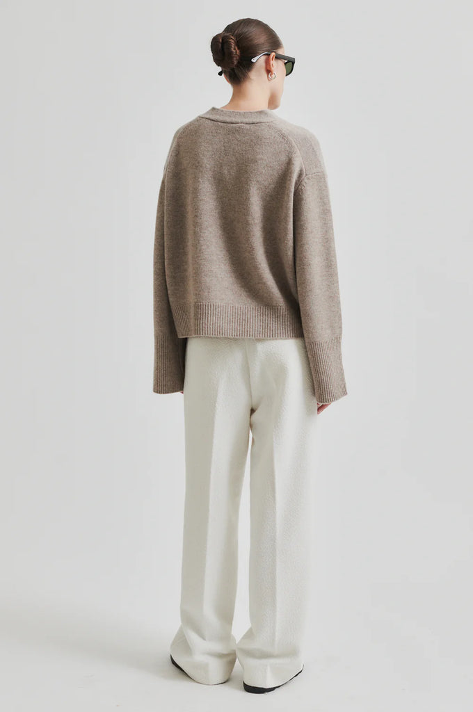 Second Female Alpha Knit Cardi in Beige