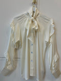Silk 95 Five Trellis Blouse in White