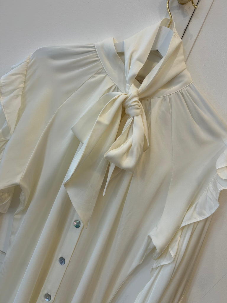 Silk 95 Five Trellis Blouse in White