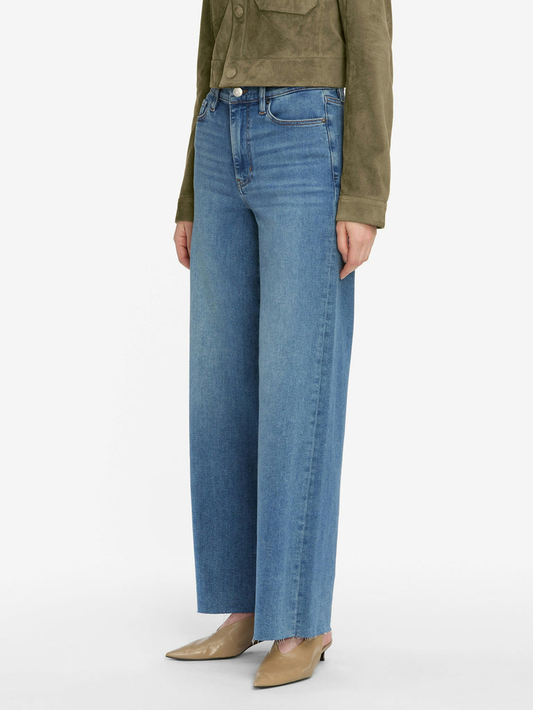 Frame Le Slim Palazzo in Flip Raw Blue
