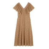 Faune Sofia Lace Dress in Coffee