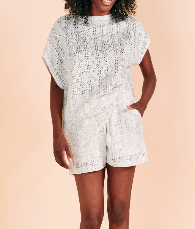 Valerie Khalfon Teams Tunic in Silver