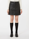 Maxmara Weekend Hull Leather Skirt in Black