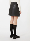 Maxmara Weekend Hull Leather Skirt in Black