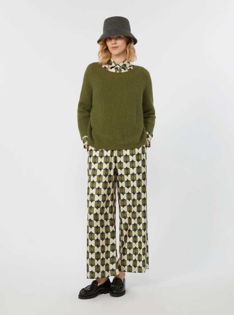 Maxmara Weekend Fibbia Trouser in Olive