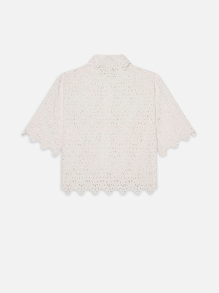 Frame The Deco Eyelet Top in White