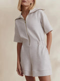 Varley Caldwell Playsuit in Ivory Marl