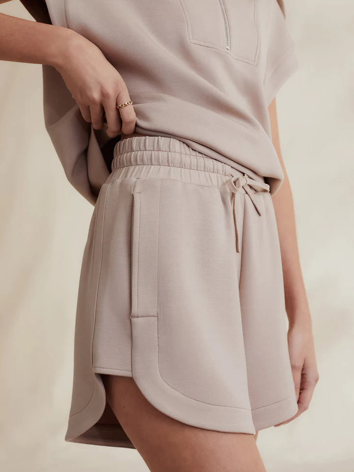 Varley Keeley High Rise Shorts in Taupe