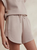 Varley Keeley High Rise Shorts in Taupe