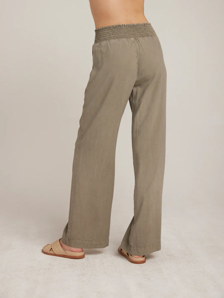 AMARI SMOCKED WAIST WIDE LEG PANT (SALT SPRAY WASH) - BELLA DAHL