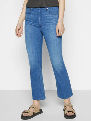 Rag And Bone Nina High Rise Ankle Flare Poppy Mid Blue