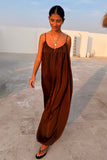 Never Fully Dressed Balloon Jumpsuit in Chocolate