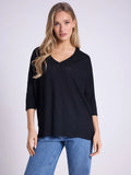 Not Shy Emilie Tee in Black