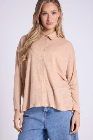 Not Shy Serena Knit Shirt in Natural
