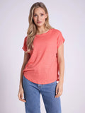 Not Shy Zoe Linen Tee in Jelly